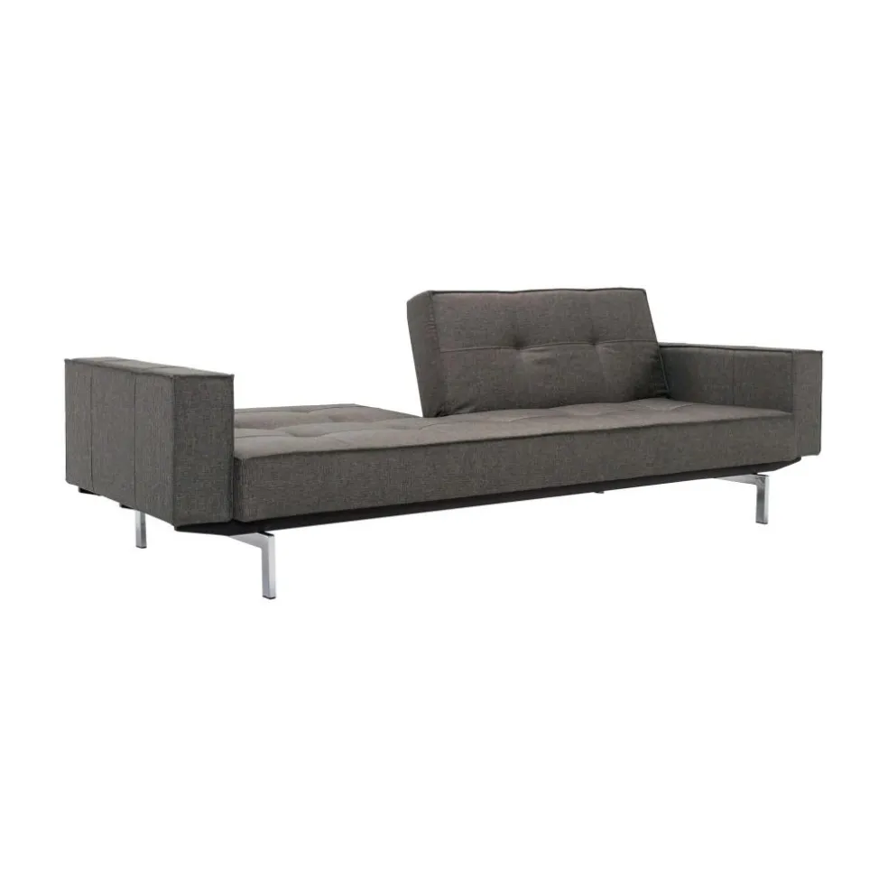 Splitback Schlafsofa mit Armlehnen Chrom 241x89cm