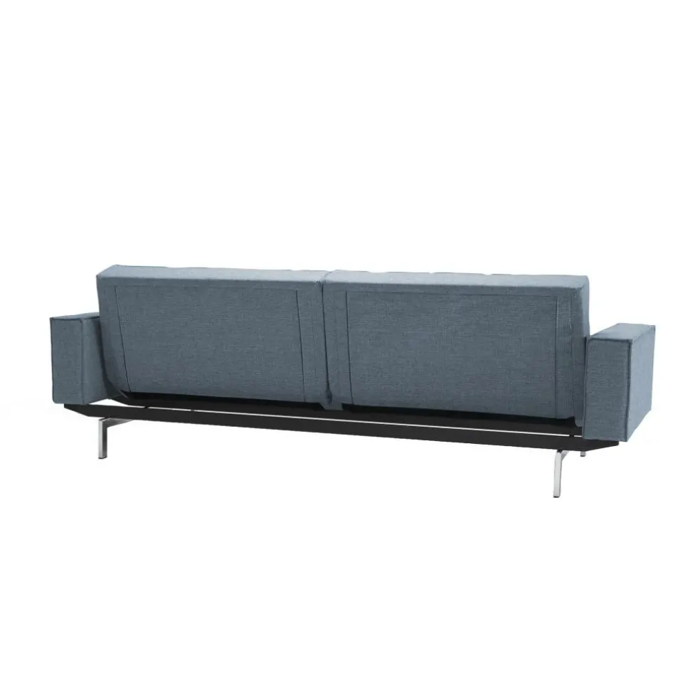 Splitback Schlafsofa mit Armlehnen Chrom 241x89cm