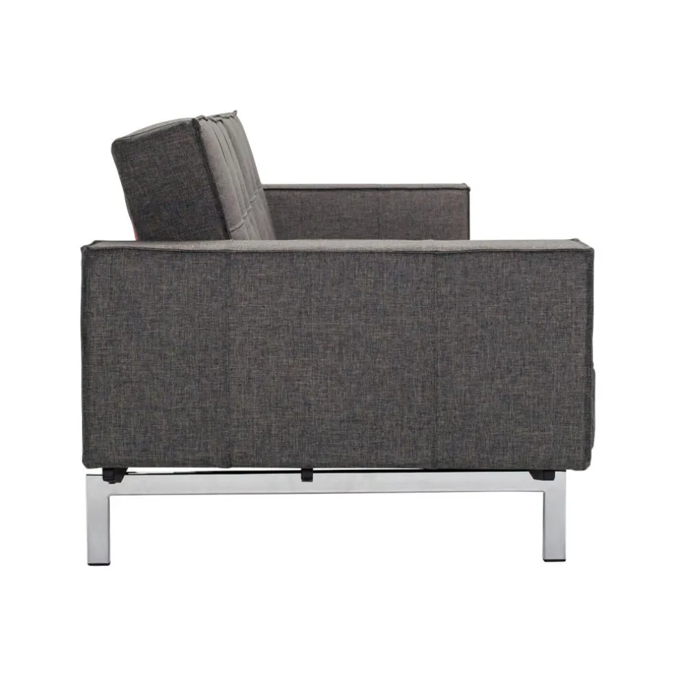 Splitback Schlafsofa mit Armlehnen Chrom 241x89cm