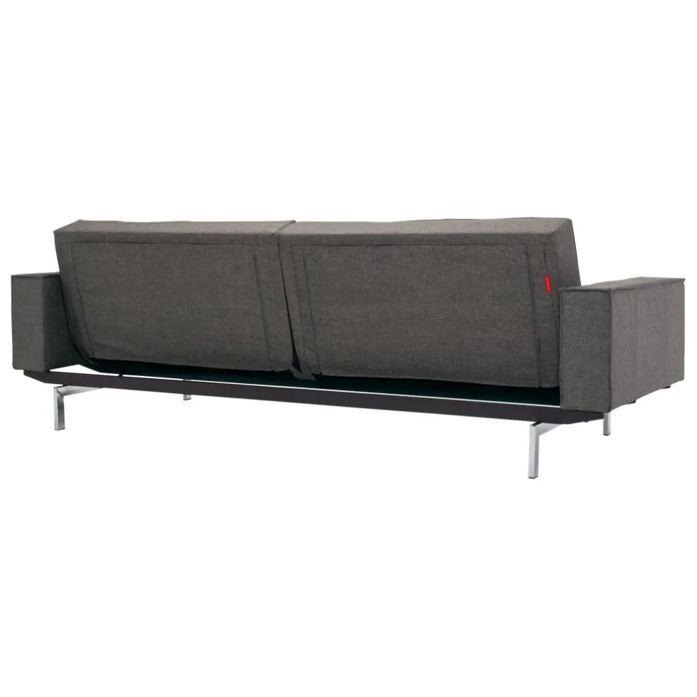 Splitback Schlafsofa mit Armlehnen Chrom 241x89cm