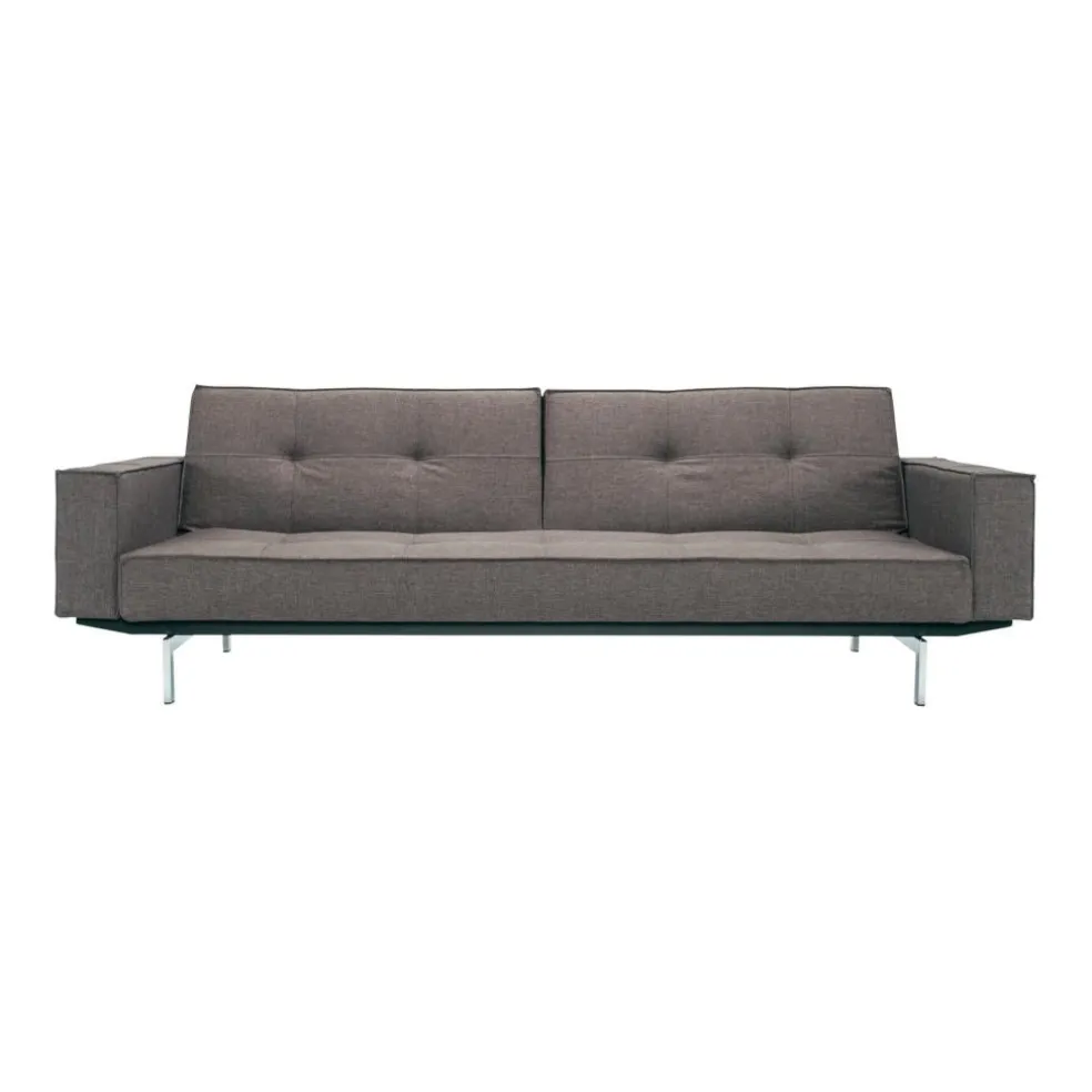 Splitback Schlafsofa mit Armlehnen Chrom 241x89cm