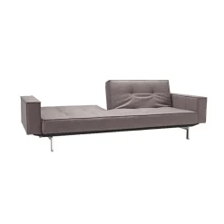 Splitback Schlafsofa mit Armlehnen Chrom 241x89cm