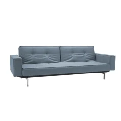 Splitback Schlafsofa mit Armlehnen Chrom 241x89cm