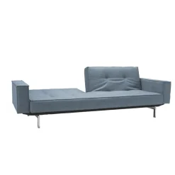 Splitback Schlafsofa mit Armlehnen Chrom 241x89cm