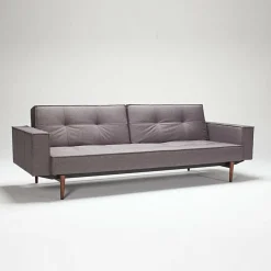 Splitback Styletto Schlafsofa mit Armlehnen Holz dunkel