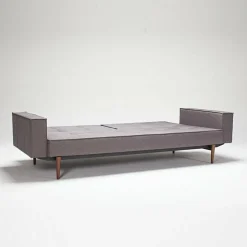 Splitback Styletto Schlafsofa mit Armlehnen Holz dunkel