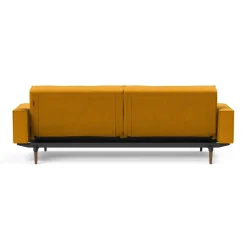 Splitback Styletto Schlafsofa mit Armlehnen Holz dunkel