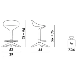 Spoon Barhocker höhenverstellbar