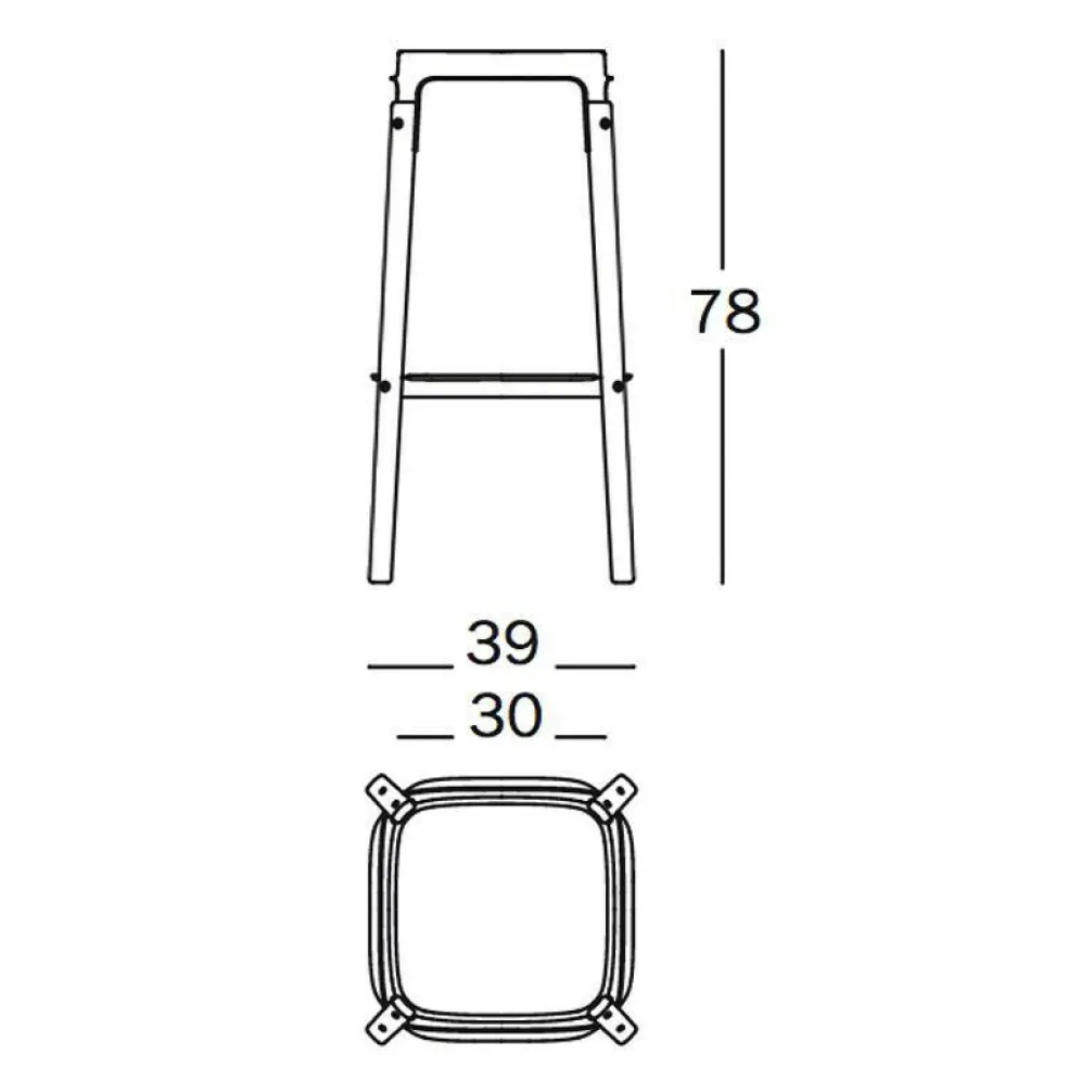 Steelwood Stool Barhocker 78cm