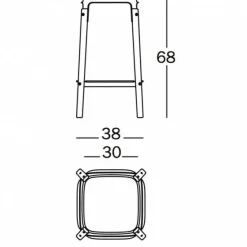 Steelwood Stool Barhocker 68cm