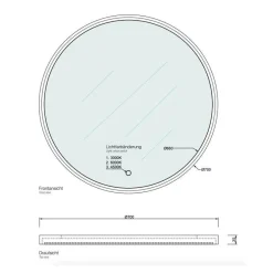 Stone LED Wandspiegel