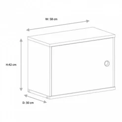 String System Schrankelement mit Schwenktür 58x42x30cm