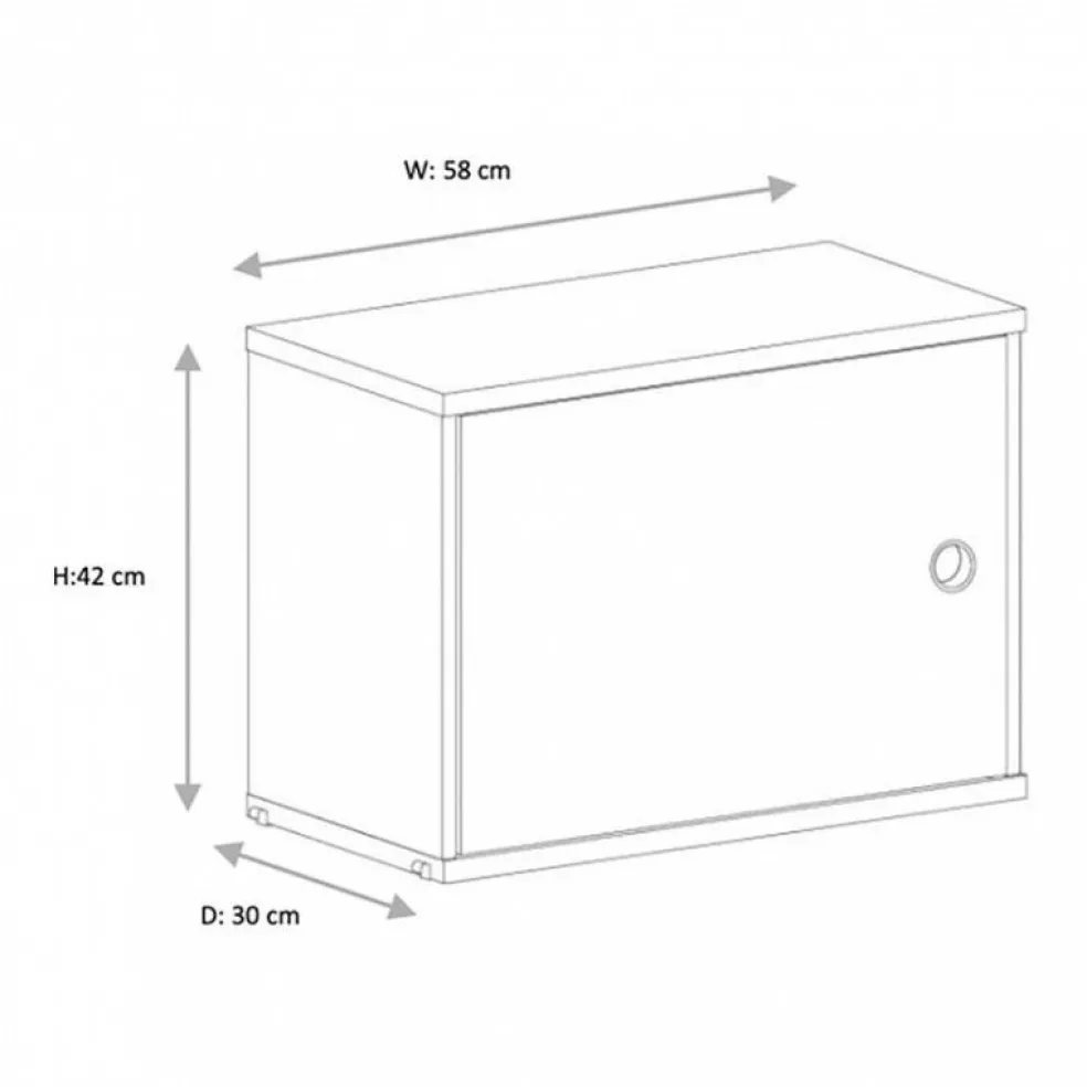 String System Schrankelement mit Schwenktür 58x42x30cm