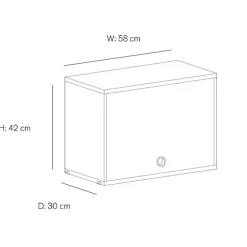 String System Schrankelement mit Klapptür 58x30cm