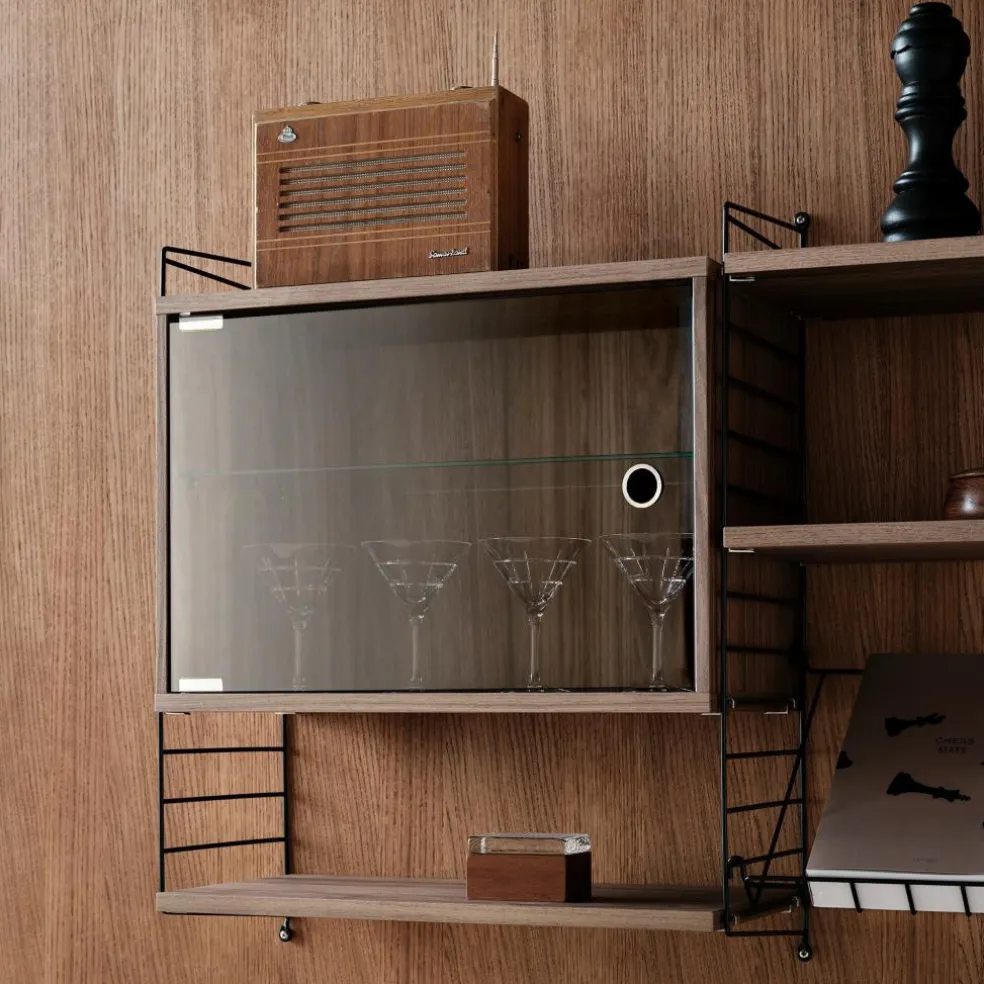 String System Vitrine mit Glasschwingtür 58x30cm