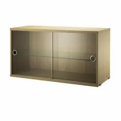 String System Vitrinenschrank mit Schiebtüren