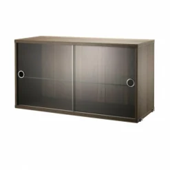 String System Vitrinenschrank mit Schiebtüren