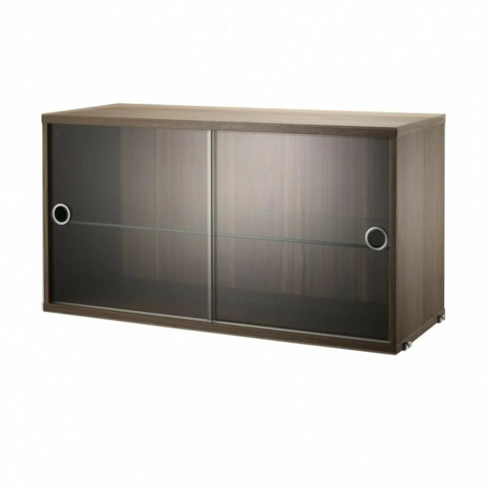 String System Vitrinenschrank mit Schiebtüren