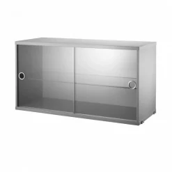String System Vitrinenschrank mit Schiebtüren
