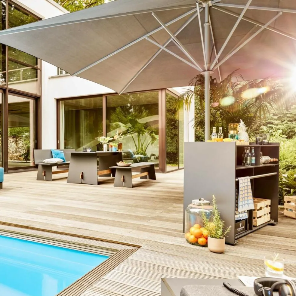 Tension Outdoor Bank mit Rückenlehne