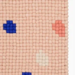 Terra Rose Filzkugelteppich rechteckig