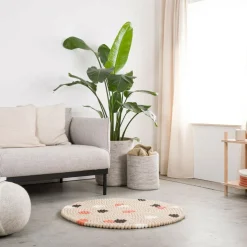 Terra Sand Filzkugelteppich