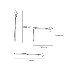 Tolomeo Tavolo Pure Integralis LED Schreibtischleuchte mit Schraubbefestigung