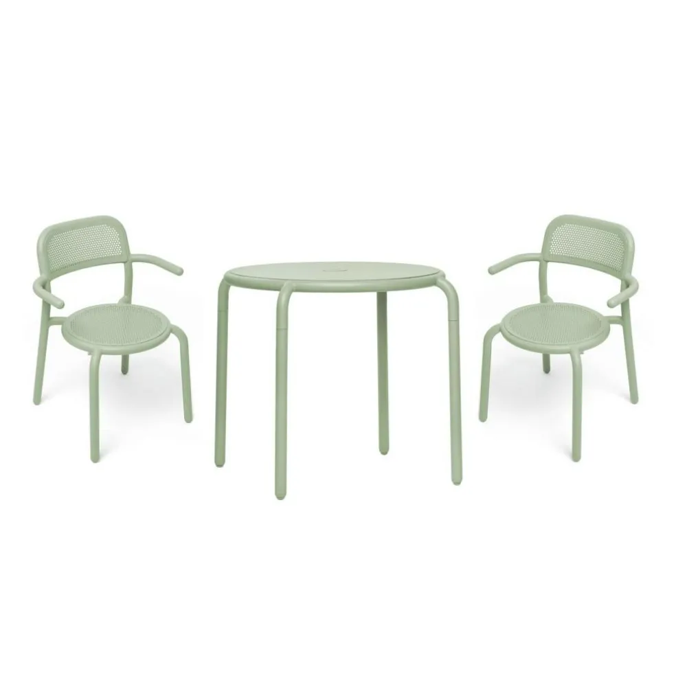 Toní Bistrotisch + Gartenarmlehnstuhl