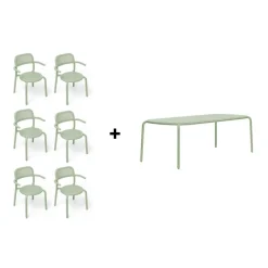 Toní Gartentisch + Gartenarmlehnstuhl