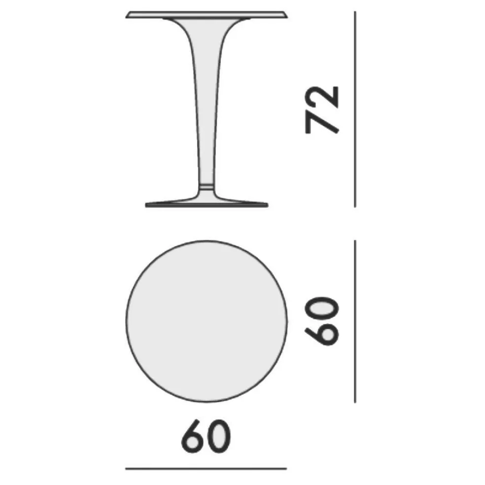 Top Top For Dr. Yes Gartentisch Ø60cm Gestell rund