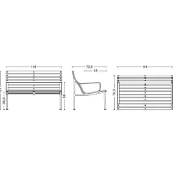 Traverse Lounge Gartenbank mit Armlehnen