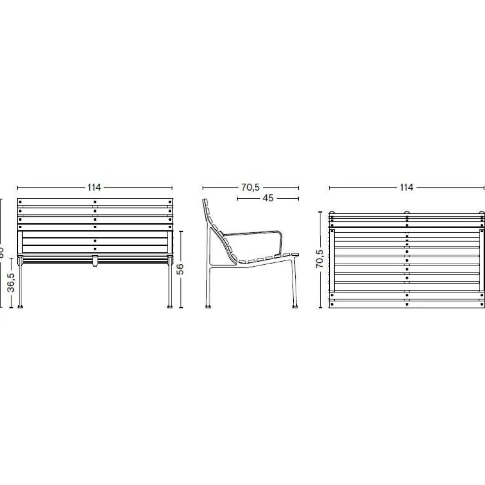 Traverse Lounge Gartenbank mit Armlehnen