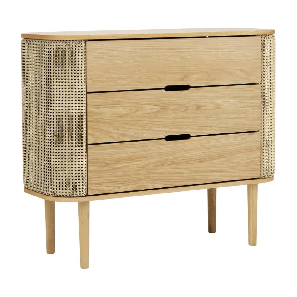 Treasures Kommode Eiche natur Wiener Geflecht