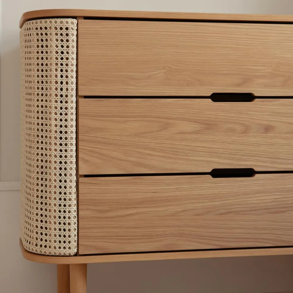 Treasures Kommode Eiche natur Wiener Geflecht