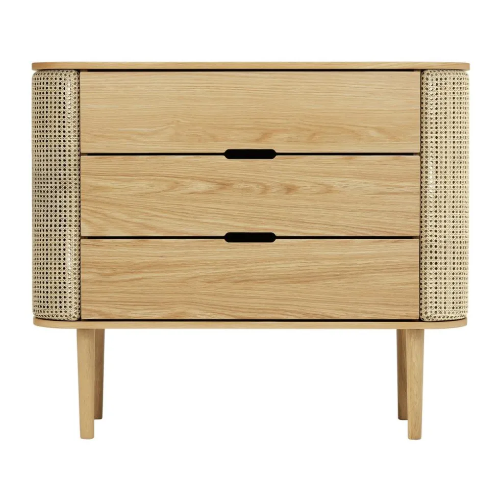 Treasures Kommode Eiche natur Wiener Geflecht