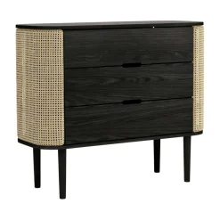 Treasures Kommode Eiche schwarz Wiener Geflecht
