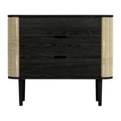 Treasures Kommode Eiche schwarz Wiener Geflecht