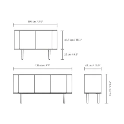 Treasures Sideboard mit 3 Türen