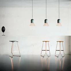 Triton Barhocker Leder Gestell Kupfer