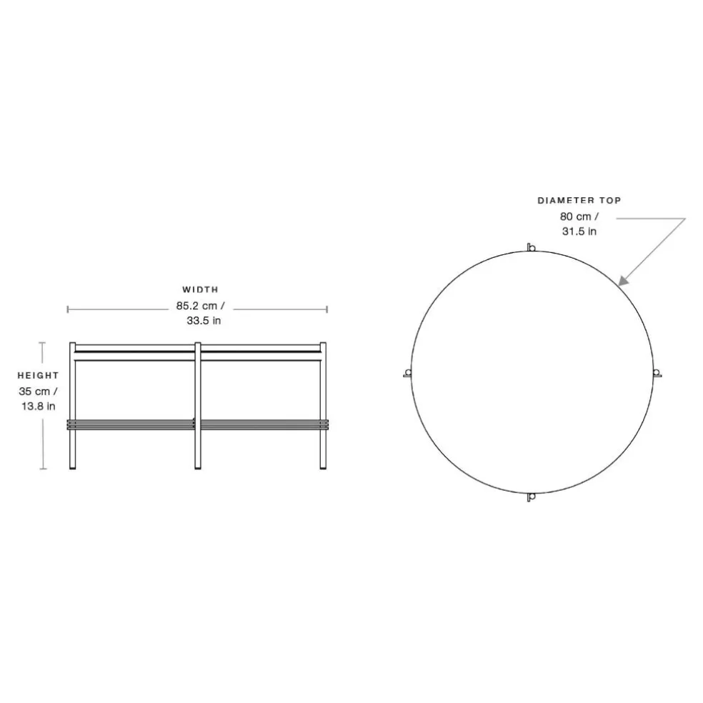 TS Outdoor Beistelltisch Ø80cm