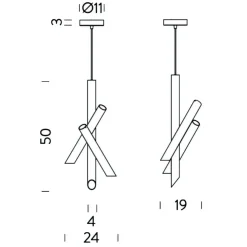 Tubes 3 LED Pendelleuchte