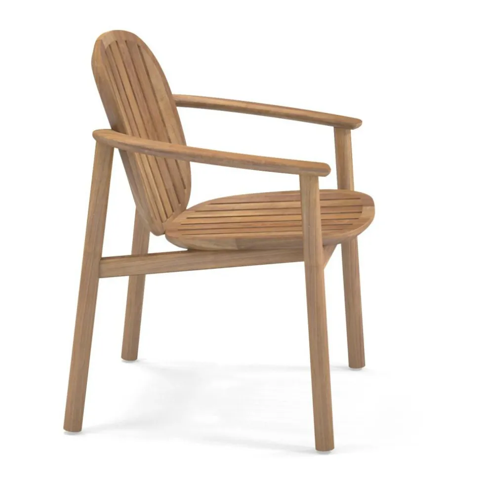 Twins Gartenarmlehnstuhl Teak mit Sitzkissen