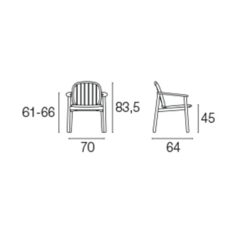 Twins Gartenarmlehnstuhl Teak mit Sitzkissen