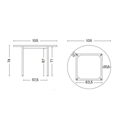 Two-Colour Esstisch Gestell Elfenbein Ø105cm