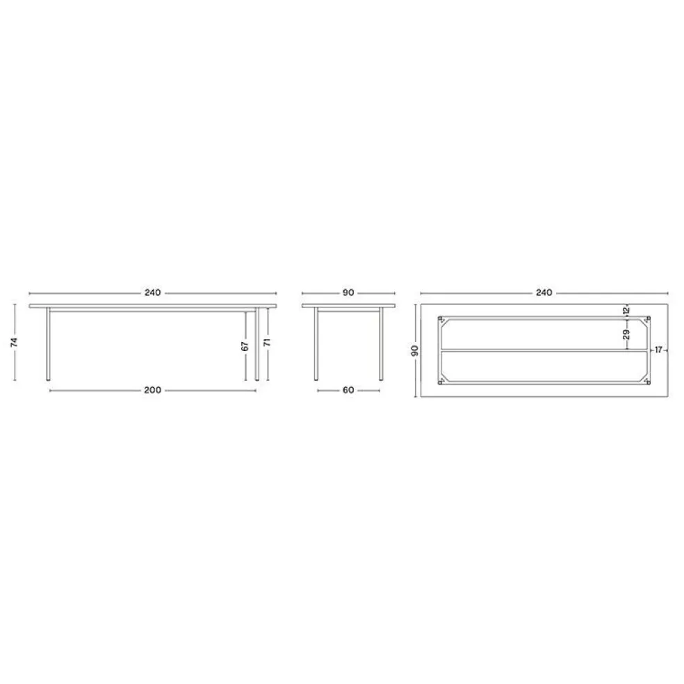 Two-Colour Esstisch 240x90x74cm