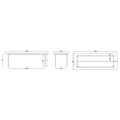 Two-Colour Esstisch 240x90x74cm