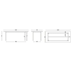 Two-Colour Esstisch 200x90x74cm