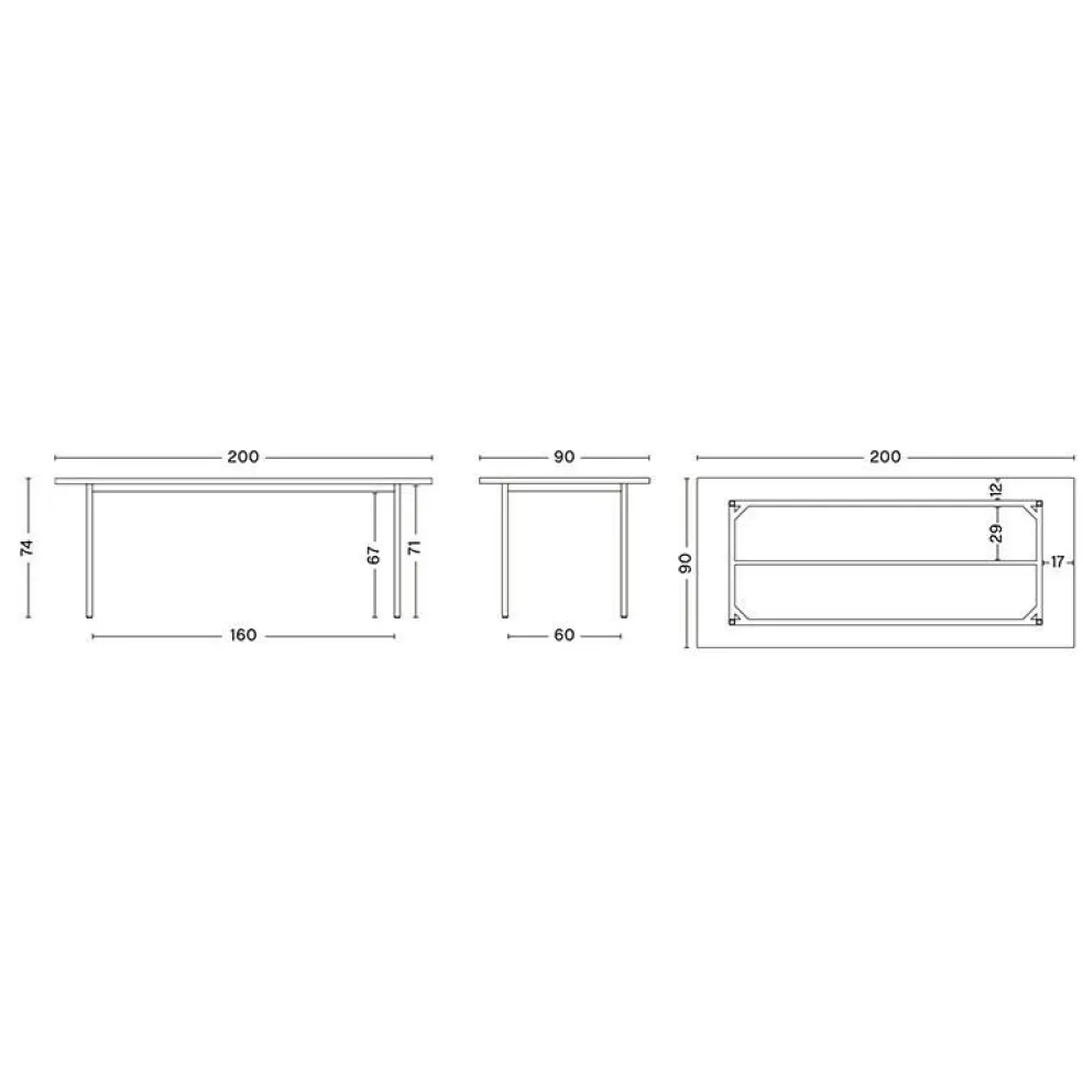 Two-Colour Esstisch 200x90x74cm