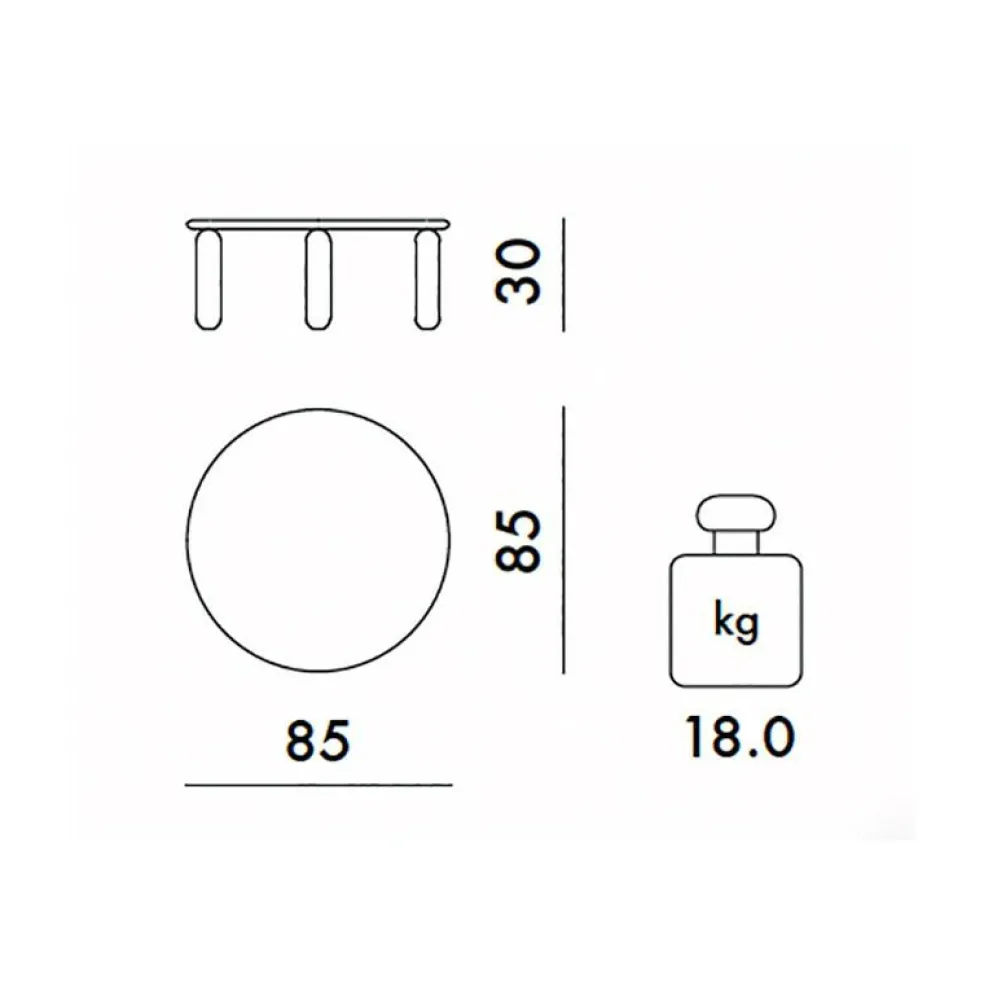 Undique Mas Beistelltisch Ø85cm/H30cm