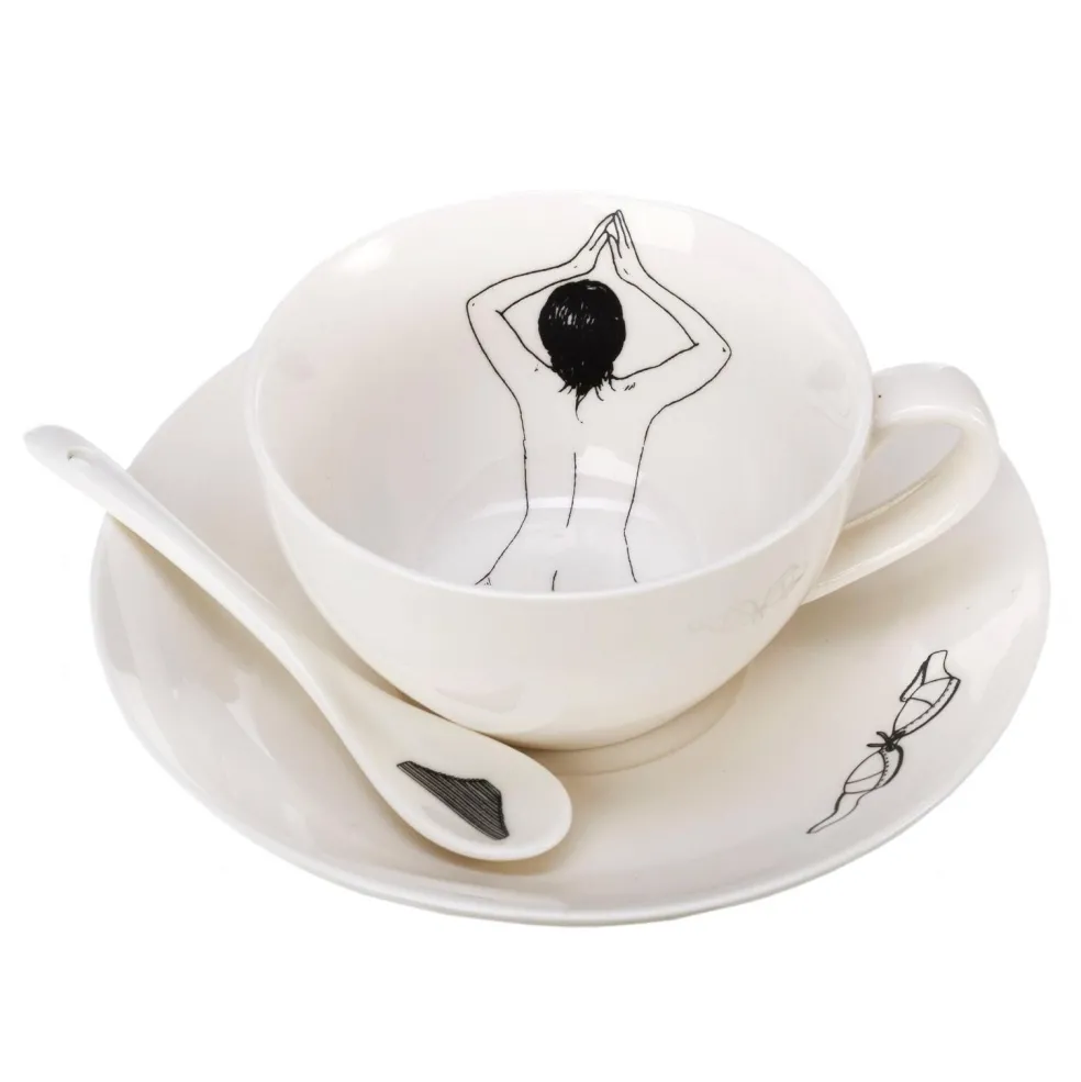 Undressed Tasse mit Untertasse 4er Set